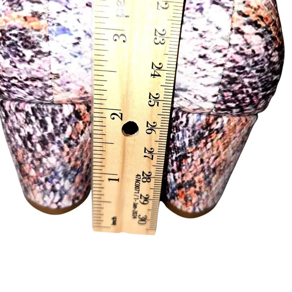 Just Fab 6.5 Pink Faux Snake Skin Pumps Women's 2 Inch High Heel Shoes 6 1/2 - Picture 6 of 8